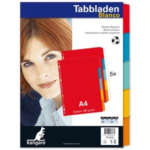Tabbladen 23-gaats 5-delig assorti karton Kangaro