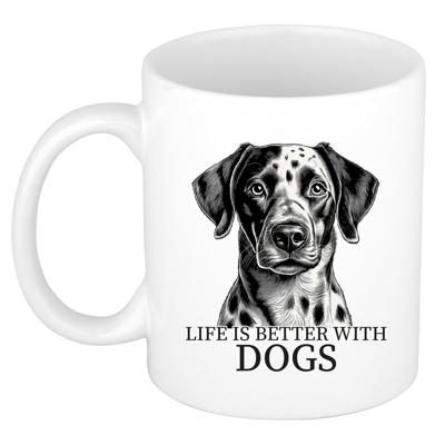 Cadeau mok voor honden liefhebbers - Dalmatier - wit - keramiek - 300 ml