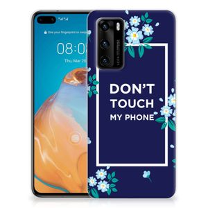 Huawei P40 Silicone-hoesje Flowers Blue DTMP