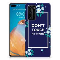 Huawei P40 Silicone-hoesje Flowers Blue DTMP - thumbnail