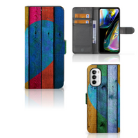 Motorola Moto G52 | Moto G82 Book Style Case Wood Heart - Cadeau voor je Vriend