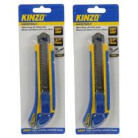 Kinzo hobby snijmesjes - 2x stuks - 18 mm - breekmesjes - metaal/kunststof