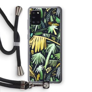Tropical Palms Dark: Samsung Galaxy A31 Transparant Hoesje met koord