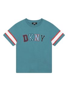 Dkny Kids t-shirt en coton biologique à patch logo - Bleu