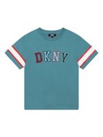 Dkny Kids t-shirt en coton biologique à patch logo - Bleu