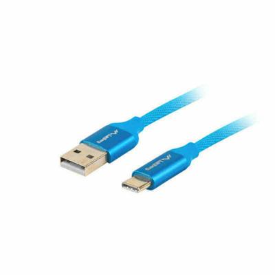 Kabel USB A naar USB-C Lanberg CA-USBO-22CU-0010-BL Blauw 1 m Quick Charge 3.0 (1 Stuks)