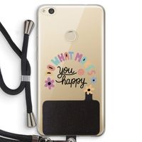 Happy days: Huawei Ascend P8 Lite (2017) Transparant Hoesje met koord