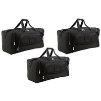 3x stuks weekendtas zwart 48 liter - Reistas - 62 x 30 x 26 cm