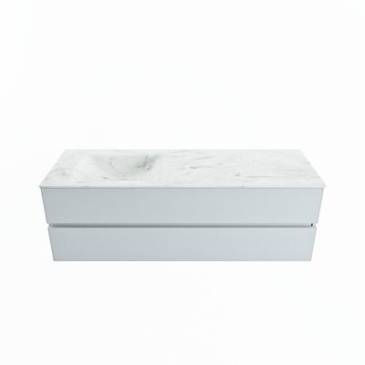 MONDIAZ VICA-DLUX 150cm badmeubel onderkast Clay 2 lades. Inbouw wastafel CLOUD links zonder kraangat, kleur Opalo.