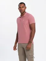 Italian Style - Poloshirt Heren - Korte Mouw - Donkerroze - Italianstyle