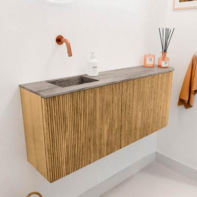 Toiletmeubel Mondiaz Joya Dlux | 101.6 cm | Meubelkleur Oak | Faye wastafel Oza Wasbak Links | Zonder kraangat(en)