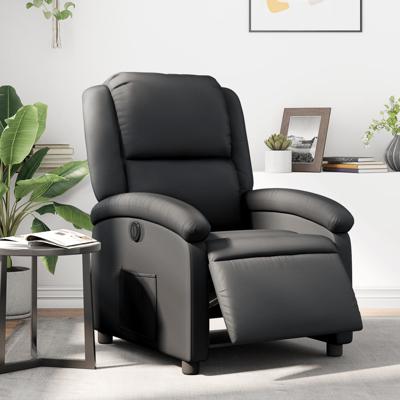 Fauteuil elektrisch verstelbaar echt leer zwart