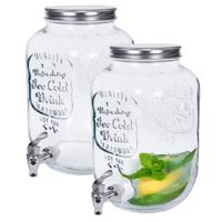 Alessandro Drankdispenser Sol - 2x - 6 liter - glas - limonadetap - waterdispenser - thumbnail