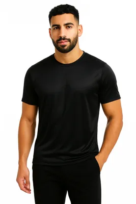 Richesse Shiny Essential T-Shirt Heren Zwart - Maat L - Kleur: Zwart | Soccerfanshop