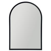 Wandspiegel Arch - zwart - metaal - halfrond - 34 x 50 cm - wanddecoratie spiegels