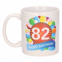 Verjaardag ballonnen mok / beker 82 jaar - thumbnail