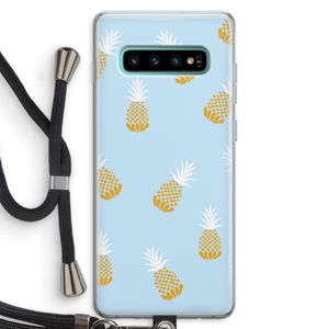 Ananasjes: Samsung Galaxy S10 Plus Transparant Hoesje met koord