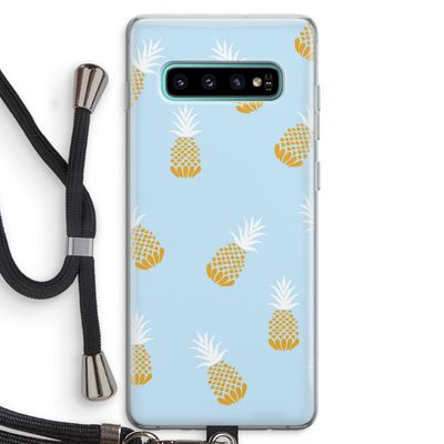 Ananasjes: Samsung Galaxy S10 Plus Transparant Hoesje met koord
