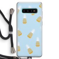 Ananasjes: Samsung Galaxy S10 Plus Transparant Hoesje met koord