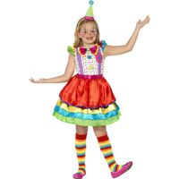 Verkleedkleding gekleurd clown jurkje - thumbnail