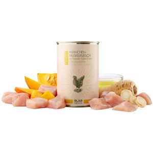 alsa-nature FINEST Kippen-spiervlees met pastinaak, pompoen en lijnolie,  400 g, Aantal: 400 g