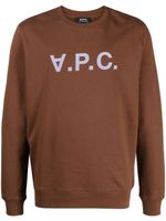 A.P.C. sweat en coton à logo imprimé - Marron - thumbnail