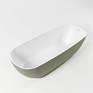 Vrijstaand bad Mondiaz Rock | 170x70 cm | Solid surface | Ovaal | Army - Talc