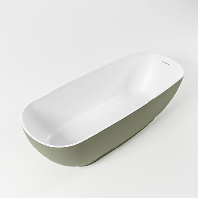 Vrijstaand bad Mondiaz Rock | 170x70 cm | Solid surface | Ovaal | Army - Talc