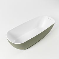 Vrijstaand bad Mondiaz Rock | 170x70 cm | Solid surface | Ovaal | Army - Talc