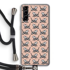 Zwarte poes: Samsung Galaxy S21 Plus Transparant Hoesje met koord