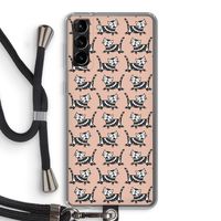 Zwarte poes: Samsung Galaxy S21 Plus Transparant Hoesje met koord