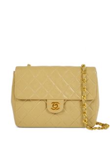 CHANEL Pre-Owned sac porté épaule Mini Square Classic Flap (1990) - Tons neutres