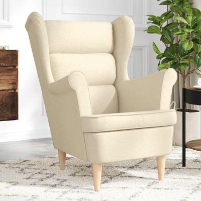 Fauteuil 74x84x100 cm stof crèmekleurig