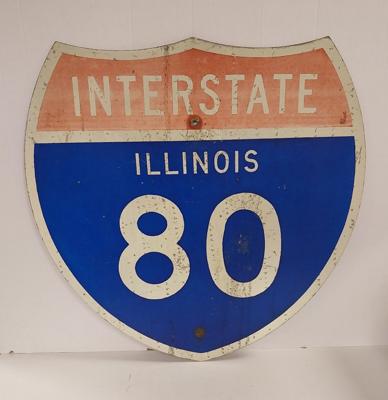 Illinois Interstate 80 Metalen Verkeersbord - Origineel - 60 x 60 cm