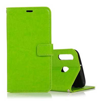 Crazy Horse textuur horizontale Flip lederen draagtas met houder & kaartsleuven & portemonnee & fotolijstjes voor Galaxy A40 (groen)