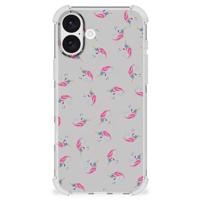 Doorzichtige Silicone Hoesje voor iPhone 16 Plus Unicorns