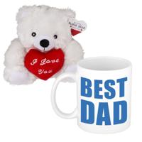 Vaderdagcadeau - knuffelbeer en koffiemok - cadeau - best dad - mokken Vaderdagcadeau - knuffelbeer en koffiemok - cadeau - best dad - mokken