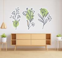 Abstracte wilde bloemen woonkamer muursticker
