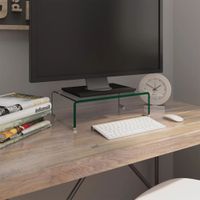 Tv-meubel/monitorverhoger transparant 40x25x11 cm glas
