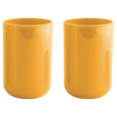 Drinkbeker/limonadebeker - 4x - PS kunststof - okergeel - 490 ml