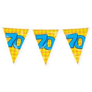Paperdreams Verjaardag 70 jaar thema Vlaggetjes - Feestversiering - 10m - Folie - Dubbelzijdig   -