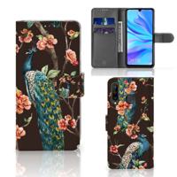 Huawei P30 Lite (2020) | Telefoonhoesje | Met pasjeshouder | Pauw met Bloemen