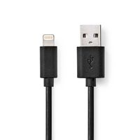 Lightning Kabel | USB 2.0 | Apple Lightning 8-Pins | USB-A Male | 480 Mbps | Vernikkeld | 2.00 m | Rond | PVC | Zwart