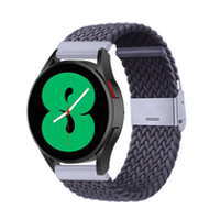 Braided nylon bandje - Donkergrijs - Samsung Galaxy Watch - 42mm - thumbnail