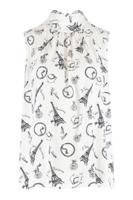 Izzie SL paris blouse - off white/black - 07150