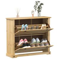 VidaXL Schoenenkast corona 99x32x85 cm massief grenenhout