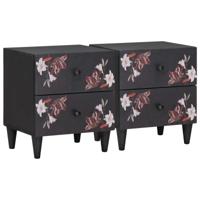 Nachtkastje 2 pcs Bruin 40 x 33,5 x 46 cm Massief Mango Hout