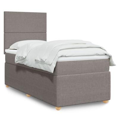 Boxspring met matras stof taupe 80x200 cm