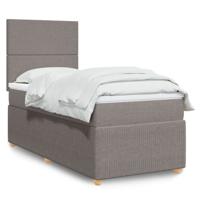 Boxspring met matras stof taupe 80x200 cm