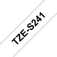 Brother TZe-S241 Labeltape extra sterk klevend PET Tapekleur: Wit Tekstkleur: Zwart 18 mm 8 m